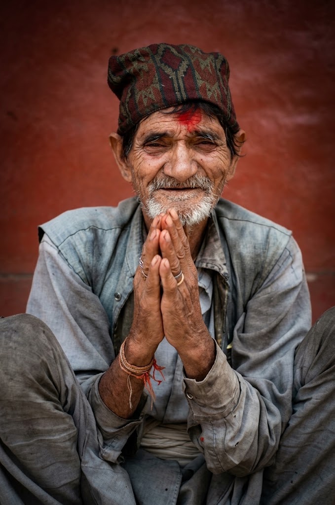 Portrait d'un vieux au Népal